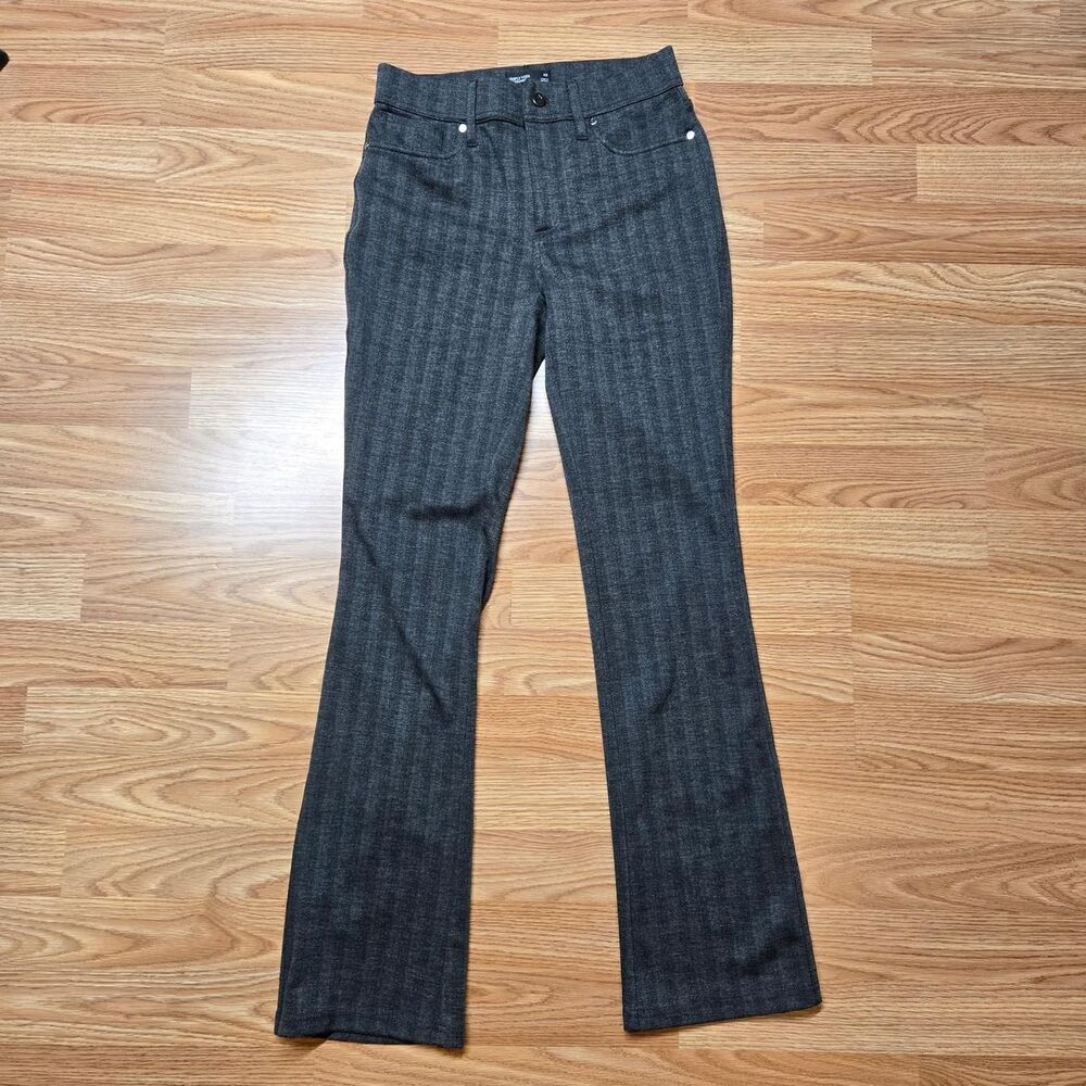 Vera Wang Women's Black and Grey Pin-Striped Flare Dress Pants